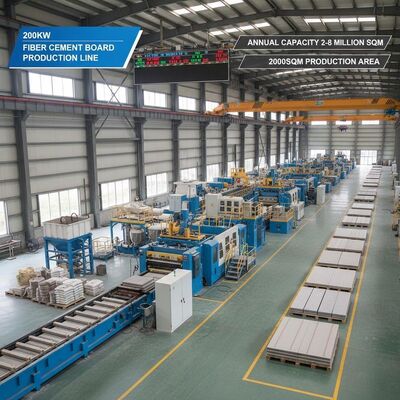 خط تولید تخته سیمانی فیبر 200 کیلووات ظرفیت سالانه 2-8 میلیون متر مربع مساحت تولید 2000 متر مربع مناسب برای صنعت